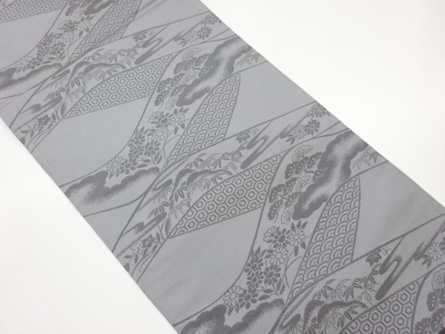 JAPANESE KIMONO / FUKURO OBI / REVERSIBLE / WOVEN CLASSICAL PATTERN 